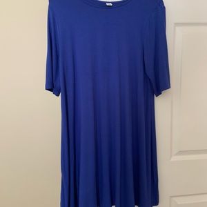 3/4 Sleeve swing dress, large, pretty blue never worn